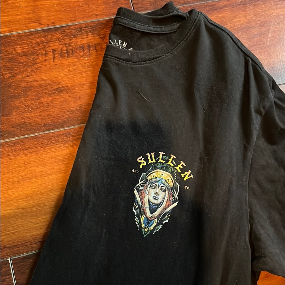 Black and Yellow Short Sleeve Tee with Crew Neck